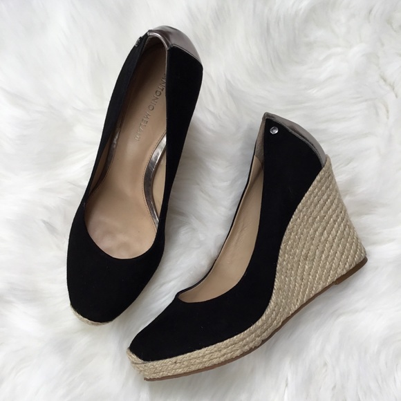 ANTONIO MELANI Shoes - Antonio Melani Black & Pewter Suede Espadrilles 10
